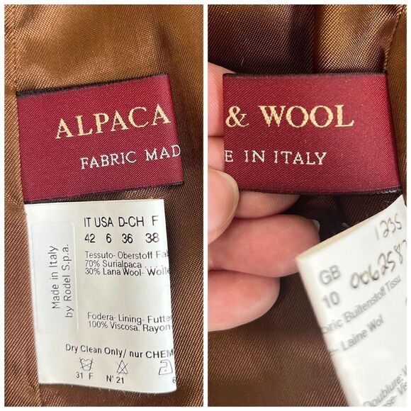 Cinzia Rocca Womens Size 6 Brown Alpaca-Wool Blend Coat Jacket Made in Italy - Picture 11 of 16